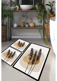 Кафяви килими за баня в комплект от 3 бр. 60x100 cm Day Sunrise – Foutastic