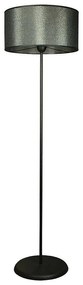 Лампион РИВИЕРА, черен, абажур Монте Карло Металик, 1xE27