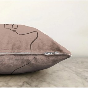 Бежова калъфка за възглавница със смес от памук Портрет, 55 x 55 cm - Minimalist Cushion Covers