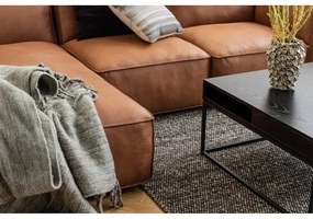 Ъглов диван от рециклирана кожа в цвят коняк, десен ъгъл, 282 см Fairfield - Bonami Selection