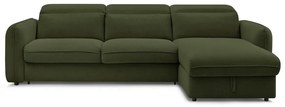 Зелен разтегателен ъглов диван (променлив) Achille – Bobochic Paris