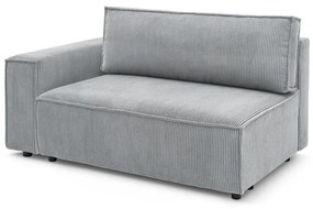 Светлосив модул за диван от велур, ляв ъгъл Nihad modular - Bobochic Paris