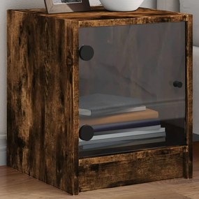 Sonata H Нощно шкафче със стъклена врата опушен дъб 35x37x42 см