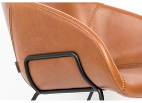 Кафяв фотьойл от изкуствена кожа Feston - Zuiver