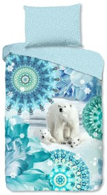 Синьо единично фланелено спално бельо 140x200 cm Seppo – HIP