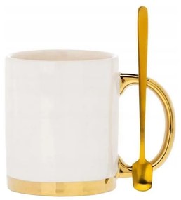 Чаша с лъжица LANA кремава/златиста