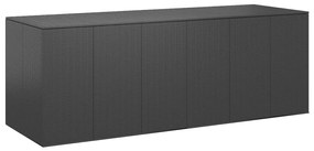 Sonata H Кутия за градински възглавници PE ратан 291x100,5x104 см черна
