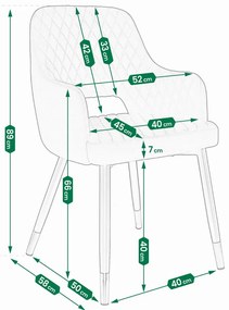 Луксозен кадифен стол за хранене BORGO Сив