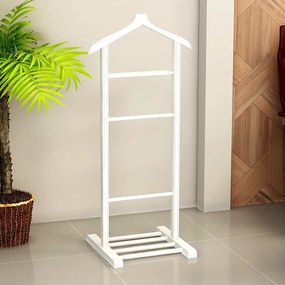 Бета дървен закачалка за под в бял цвят 48x35x120см.