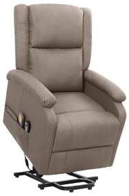 329717 vidaXL Изправящ масажен стол, таупе, текстил