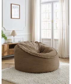 Кафяв пуф от рипсено кадифе Socrate – Bobochic Paris