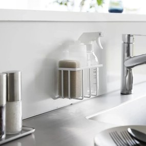 Бяла метална стойка за перилни препарати без пробиване Film Hook – YAMAZAKI