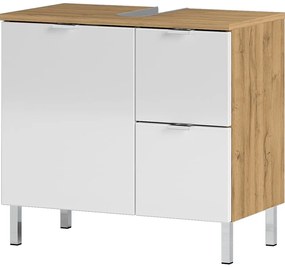 Бял шкаф под умивалника от дъб 60x56 cm Mauresa - Germania