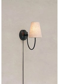 Черна/бежова стенна лампа за контакт Amar – Markslöjd