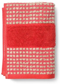 Червена кърпа от органичен памук от тери 50x100 cm Check – JUNA