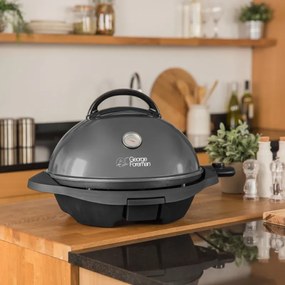 Електрическа скара/грил George Foreman 22460-56, 2400W, 44.5 см, 15 порции, 5 темп, Незалепващо покритие, Черен