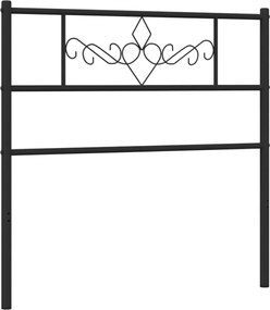355295 vidaXL Метална резервна табла за легло, черна, 90 см