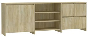 3098075 vidaXL Бюфет от 3 части, дъб сонома, инженерно дърво