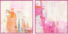 Печатни/с ръчно рисувани елементи картини в комплект 2 бр. с включена рамка/върху платно 41,5x41,5 cm New Age Pink – Malerifabrikken