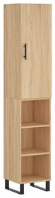 3199004 vidaXL Висок шкаф, сонома дъб, 34,5x34x180 см, инженерно дърво
