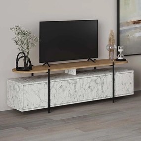Телевизионни мебели Hanley от меламин в черен мраморен ефект 160x35,6x48см.
