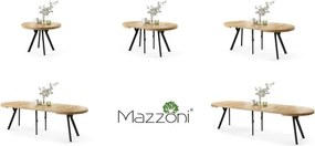 ЕКСПАНСО Дъб Крафт Злато/черни крака - ГОЛЯМА КРЪГЛА МАСА Ø110 РАЗТЕГАТЕЛНА ДО 310 cm С КРАКА Y ЛОФТ/ИНДУСТРИАЛНА