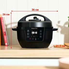 Мултикукър Instant Pot Classic Mini 140800001, 800W, 3.8 л, 7 програми, Favorite бутони, LCD дисплей, Неръждаема стомана, Черен