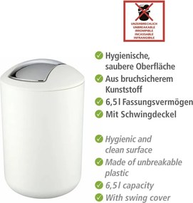 Бяло пластмасово кошче за боклук 6,5 l Brasil – Wenko