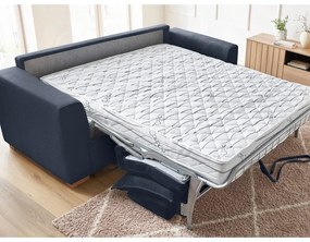 Тъмносин разтегателен диван от рипсено кадифе 225 cm Augustin – Bobochic Paris