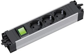 BACHMANN Модул STEP с 3х Шуко и ключ, цвят Черен,  - B906.18801