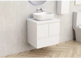 Конзолен PVC шкаф за баня BG 9048-60W + 6046-30, с бял плот, Inter Ceramic, 45х53.5х59см