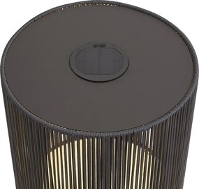 Модерна външна настолна лампа тъмно сива с LED акумулаторна и соларна IP54 - Rope