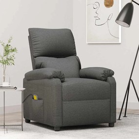 322457 vidaXL Масажен стол, тъмносив, текстил