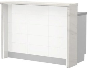 Островна кухненска пейка Hudson-Length: 135 cm.-White-White Marble