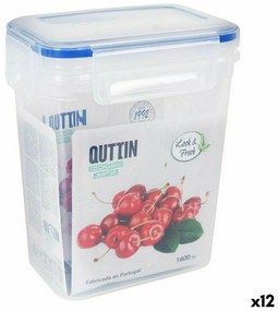 Херметическа Кутия за Обяд Quttin 1,6 L Квадратен 15 x 10 x 18 cm (12 броя)