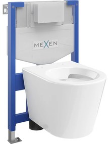 Mexen подточен набор WC стелаж Fenix XS-F с чиния WC Rico, бял полусияен - 6803372XX00