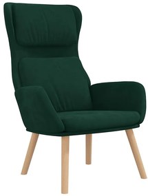 341353 vidaXL Релакс стол, тъмнозелен, кадифе