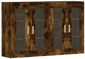 3197902 vidaXL Стенни шкафове, 2 бр, опушен дъб, инженерно дърво