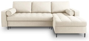 Светлобежов ъглов разтегателен диван , десен ъгъл Santo - Milo Casa