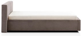 Светлокафяво двойно легло 140x200 cm тапицирано с място за съхранение с включена подматрачна рамка Cube – Meise Möbel