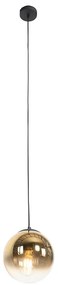 Висяща лампа в стил Арт Деко черна със златно стъкло 20 см - Pallon