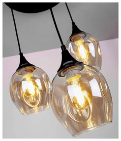 Черно висящо осветително тяло със стъклен абажур Aspa - Candellux Lighting