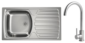 ALVEUS - Кухненска мивка BASIC 78x43,5 cm + смесител за мивка VIOLA 36,7 cm от неръждаема стомана