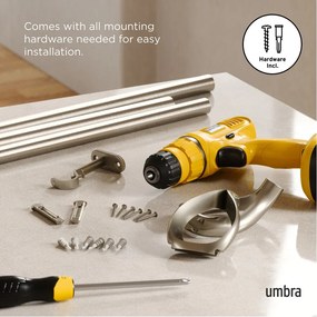 Разтегателен корниз от неръждаема стомана 107 - 305 cm Loop – Umbra