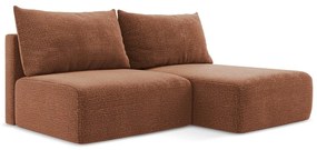 Разтегателен ъглов диван с място за съхранение в тухлен цвят (десен ъгъл) Kalena – Makamii