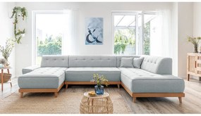 Светлосив U-образен разтегателен диван, десен ъгъл Dazzling Daisy - Miuform