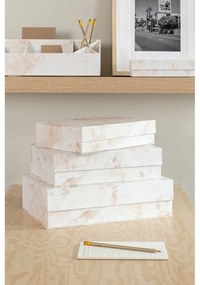 Бежови картонени кутии за съхранение в комплект от 3 бр. с капаци 42,5x29,5x13 cm Kian Paper Laminate – Bigso