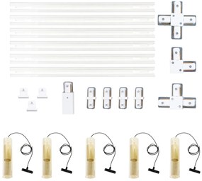 Модерна релсова система с 5 златни висящи лампи 1-фазов - Iconic Lloyd
