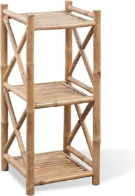 242491 vidaXL Бамбуков квадратен стелаж, 3 рафта