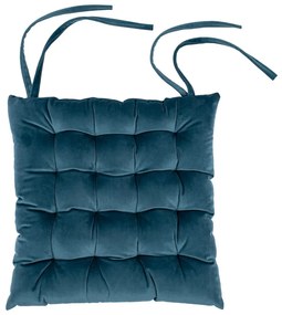 Възглавница за сядане от синьо кадифе , 37 x 37 cm - Tiseco Home Studio